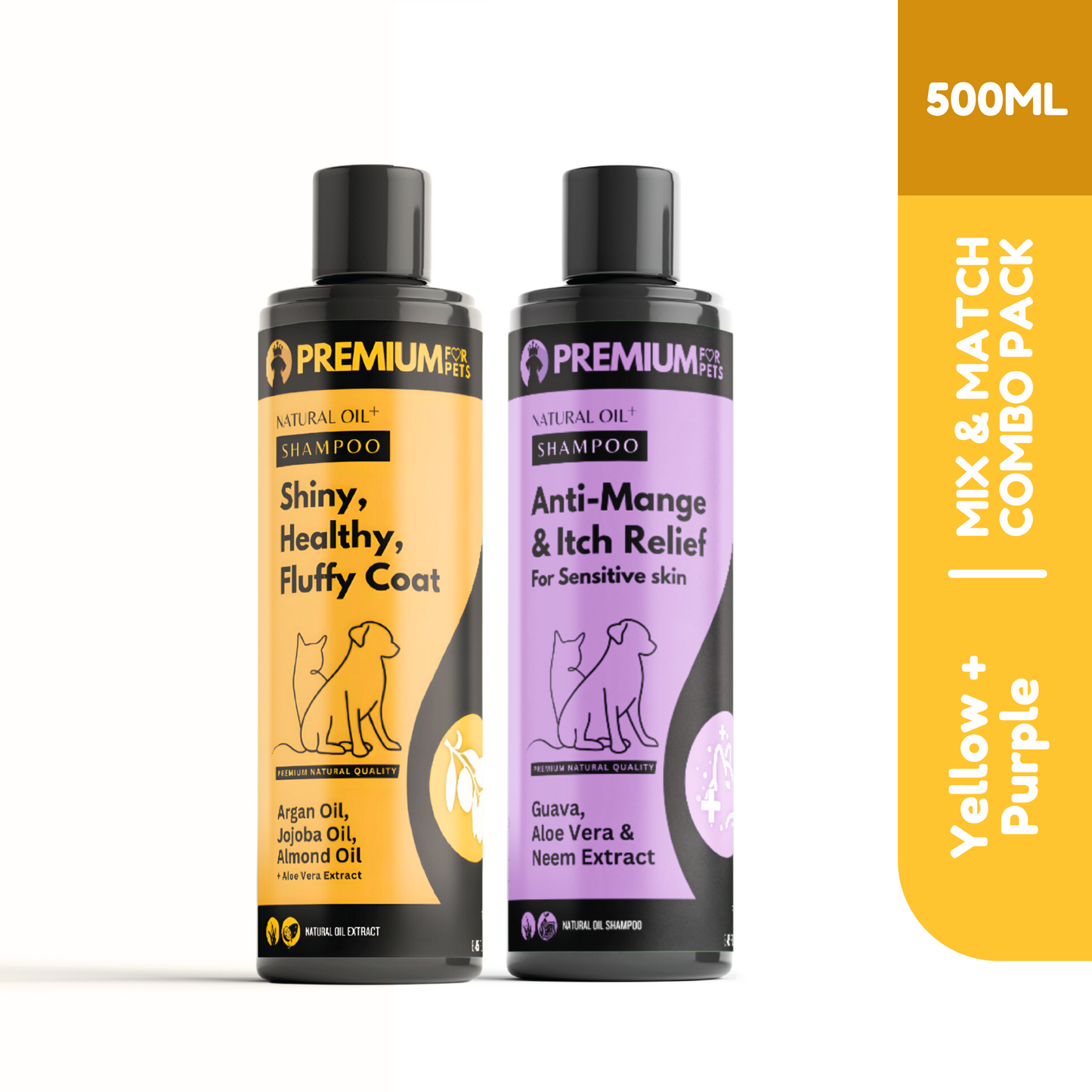 Fluffy Coat + Anti-Mange Pet Shampoo Combo | 2-in-1 Organic Set for Sensitive Skin
