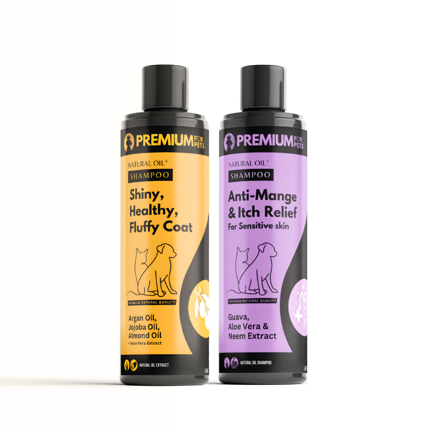 Fluffy Coat + Anti-Mange Pet Shampoo Combo | 2-in-1 Organic Set for Sensitive Skin