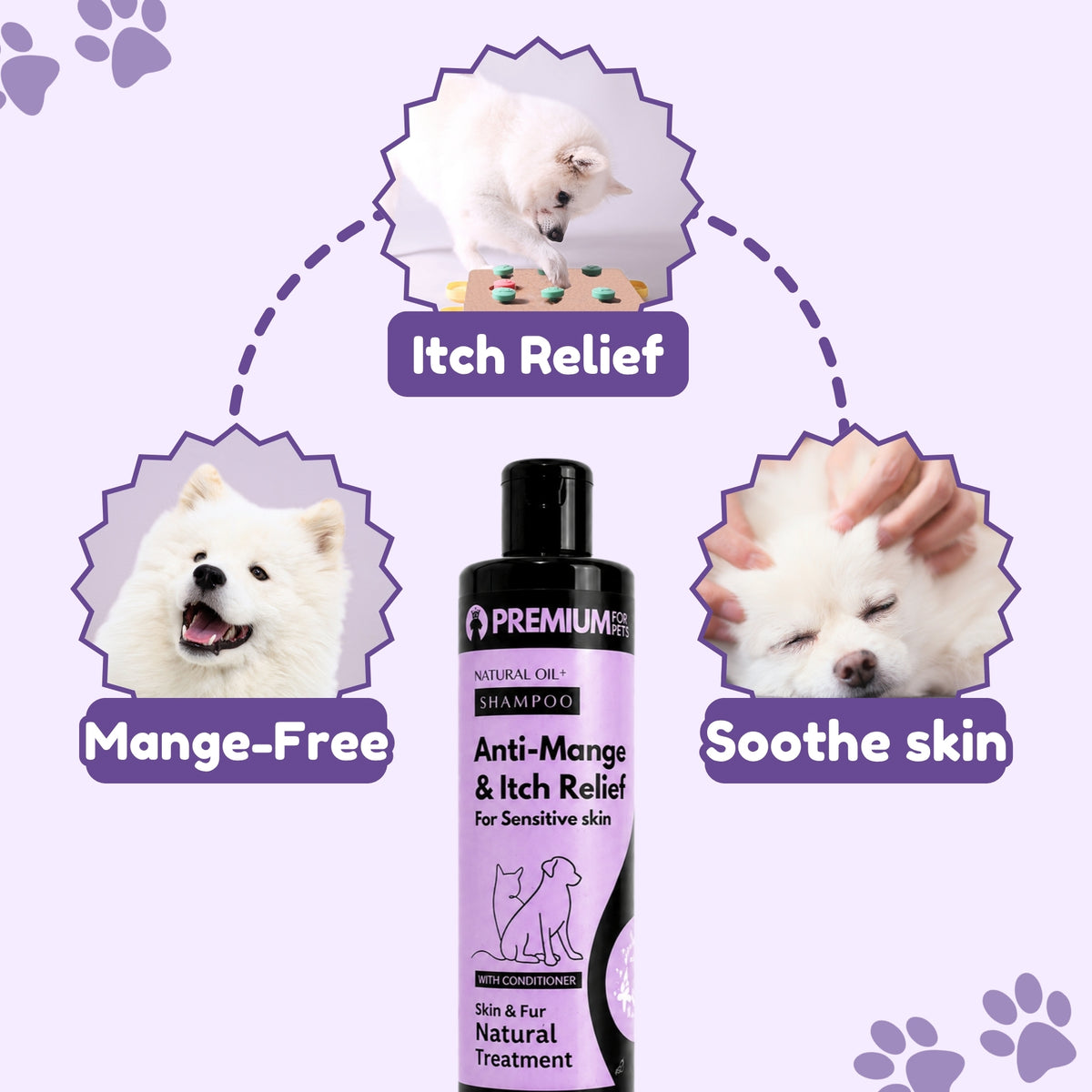Anti-Mange & Itch Relief For Sensitive Skin, 2-in-1 Organic Pet Shampoo & Conditioner