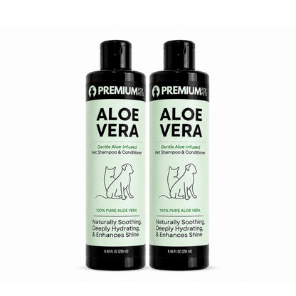 TWIN PAWS DUO – 2 Organic Aloe Vera Pet Shampoos