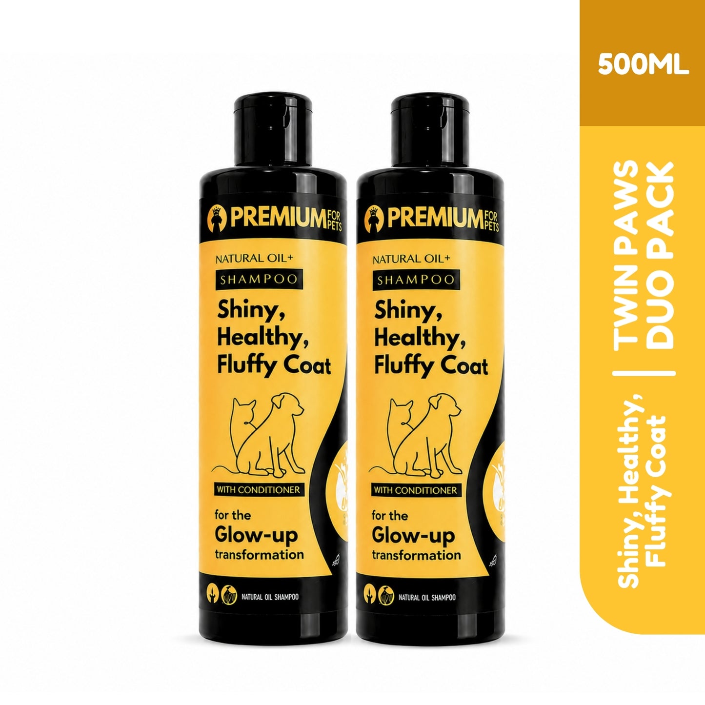 TWIN PAWS DUO – 2 Shiny, Healthy & Fluffy Coat Shampoos