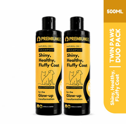 TWIN PAWS DUO – 2 Shiny, Healthy & Fluffy Coat Shampoos