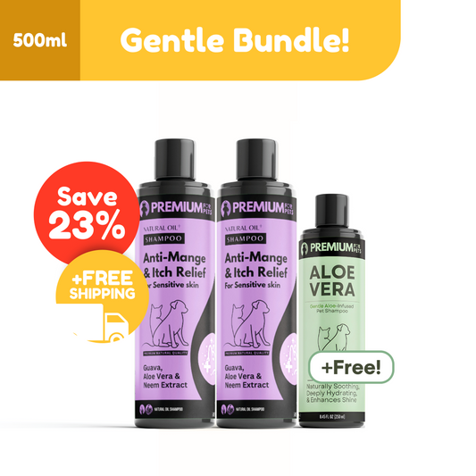 GENTLE BUNDLE 2 Anti-Mange & Itch Relief For Sensitive Skin + Free Aloe Vera Shampoo