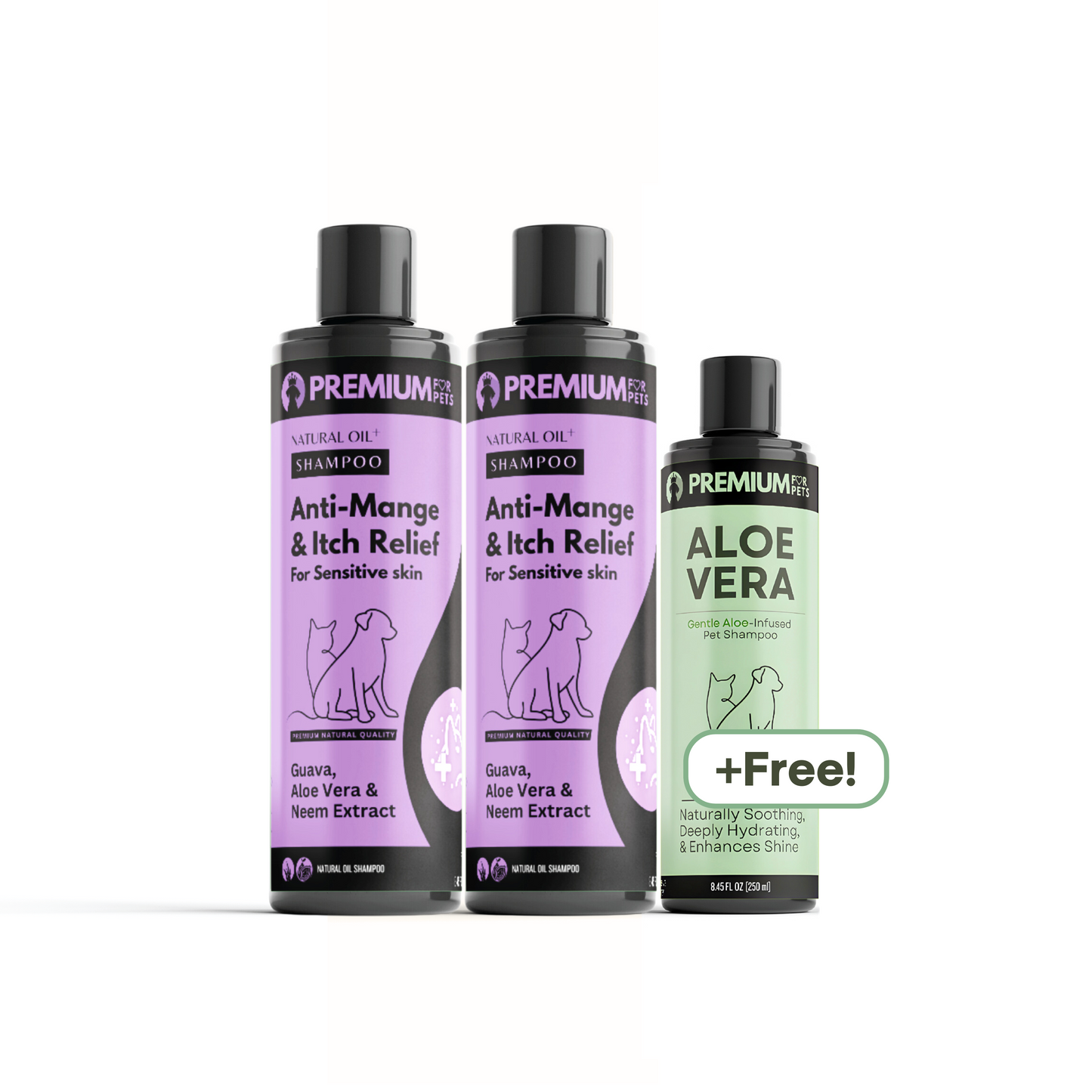 GENTLE BUNDLE 2 Anti-Mange & Itch Relief For Sensitive Skin + Free Aloe Vera Shampoo